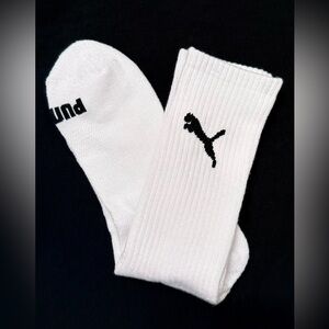 Puma Men's Black and White Athletic Crew Socks 1 Pair
